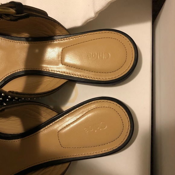 Chloe studded leather buckle strap mules - Picture 5 of 8